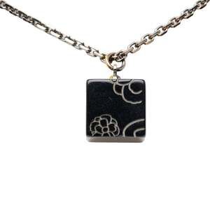 CHANEL Black Logo Necklace